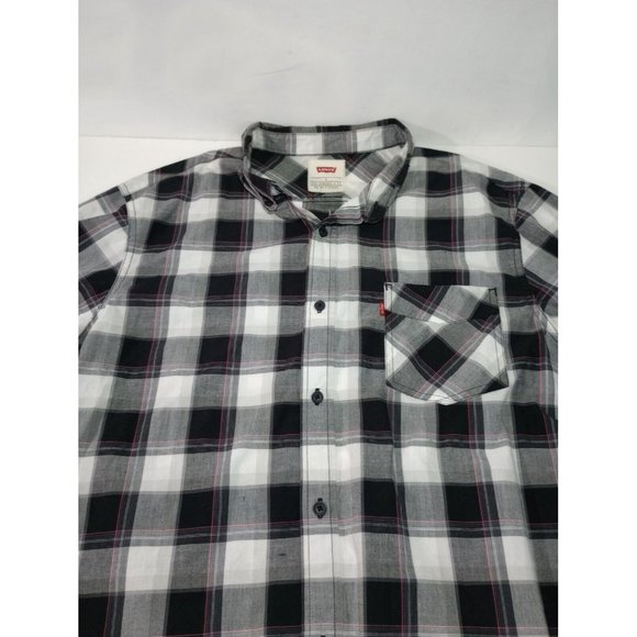 Levis Mens Large Button Up Shirt Plaid Long Sleeve - Picture 7 of 7